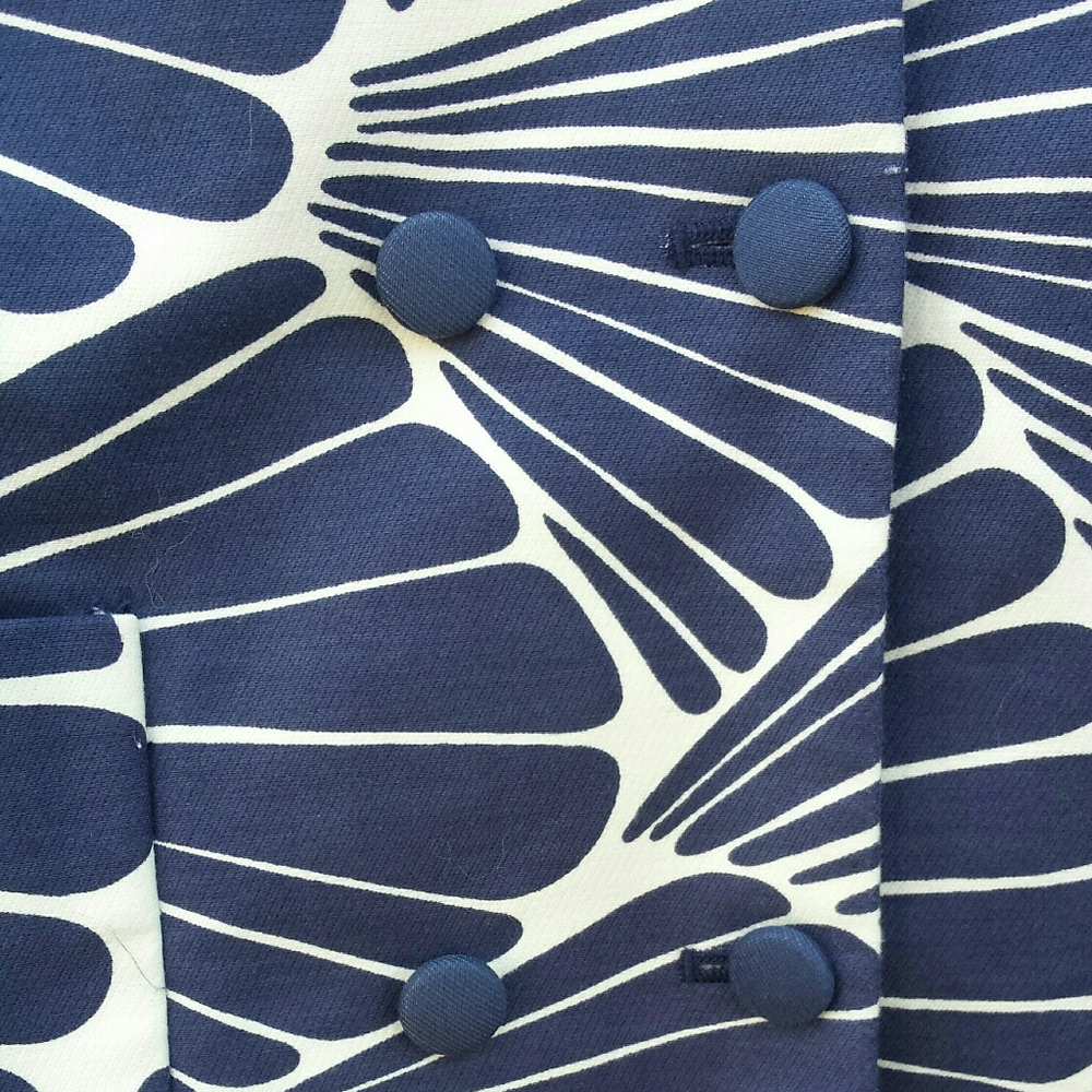 J Crew Navy White Fanfare Cropped Blazer 2 - Picture 8 of 14